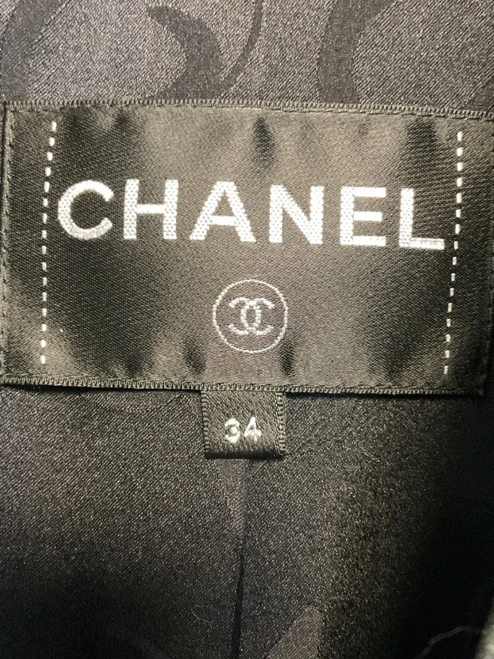 CHANEL black silk